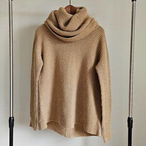 Vince Wool Alpaca Camel Blend Cowl Neck Tunic Sweater - S - Tan
